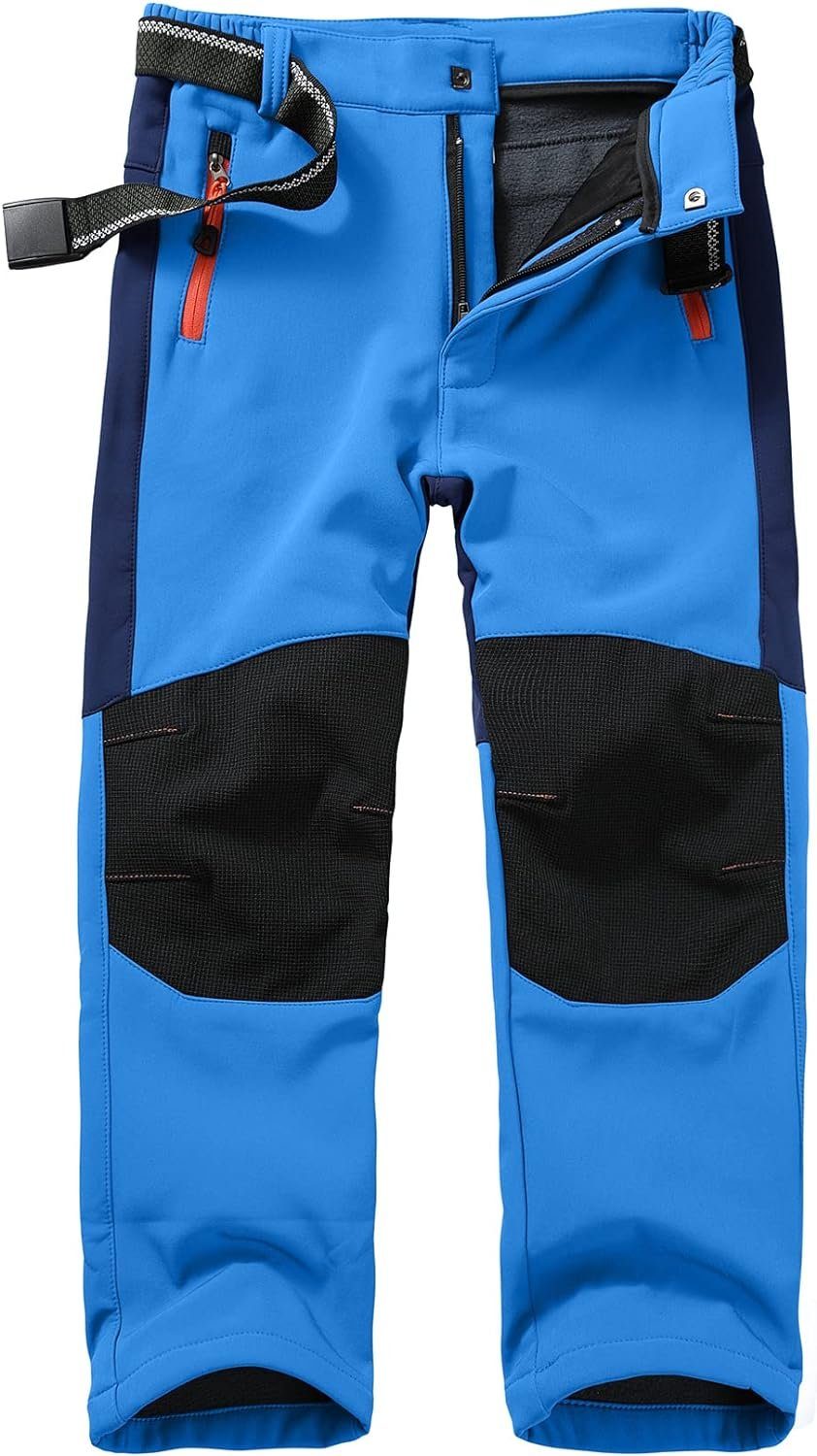 megadot Schneehose Kinder Softshellhose Schneehose Gefüttert Cargohose Outdoorhose Wasserdicht Thermohose Jungen Mädchen Winter Wanderhose