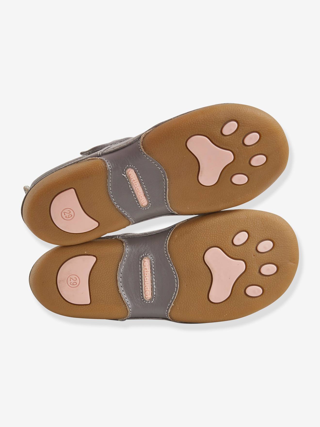 Chaussons scratchés fille en toile gris