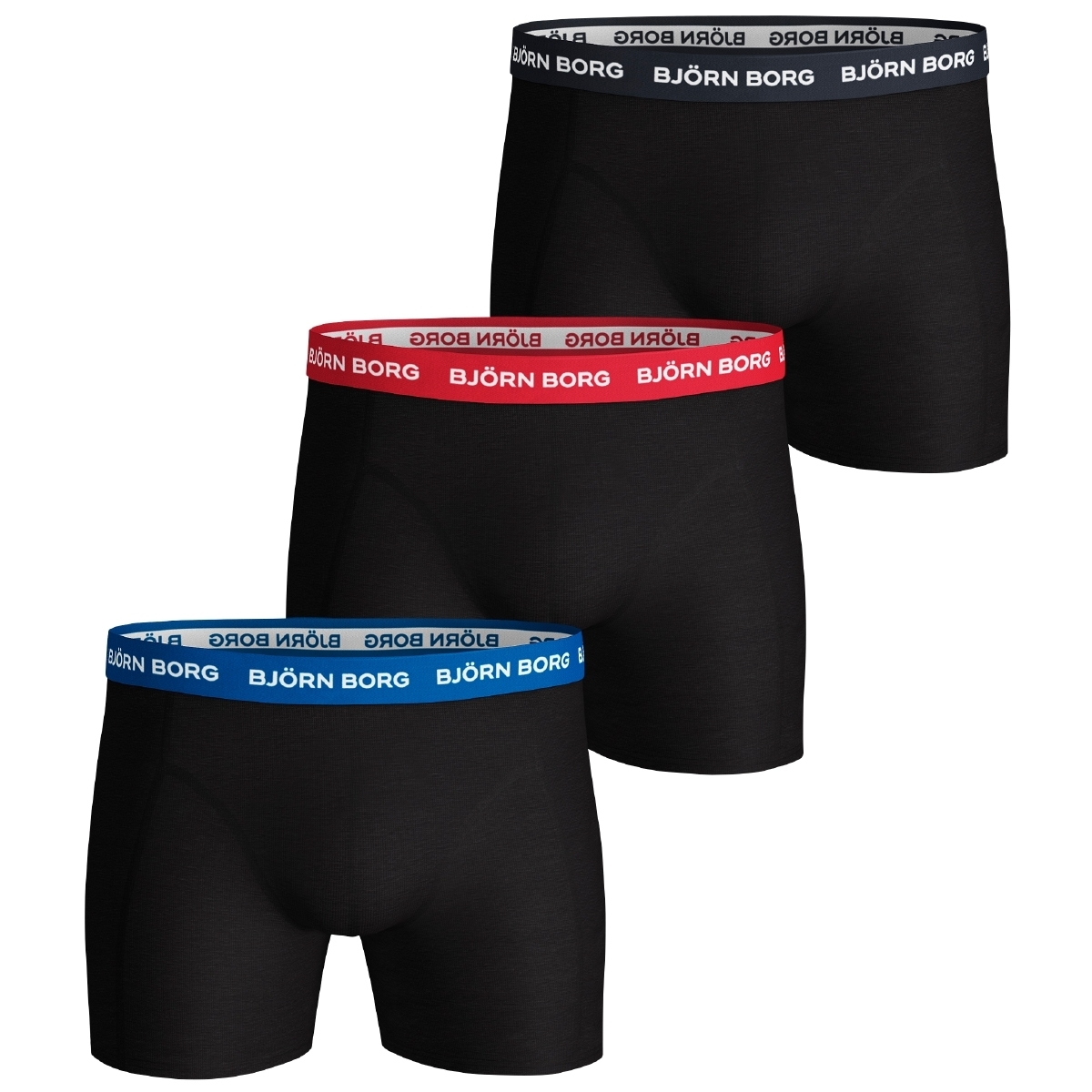 Björn Borg Contrast Solid Sammy 3er Pack Boxershorts schwarz