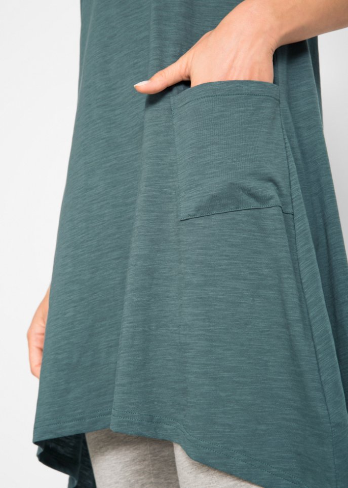 Kurzes Baumwoll-Shirtkleid aus Flammgarn
