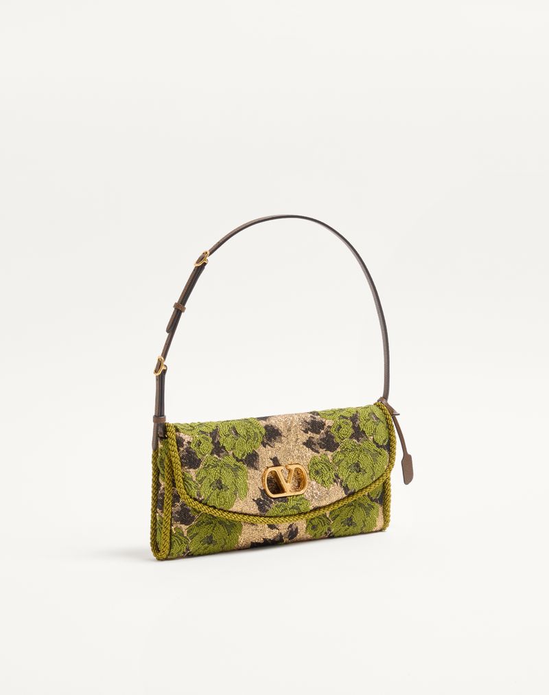 Valentino Garavani Devain lille skuldertaske i lurex jacquardstof