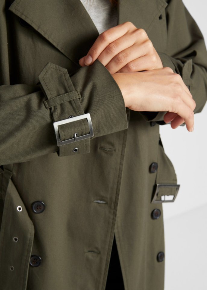 Long-Trenchcoat mit Taillengürtel