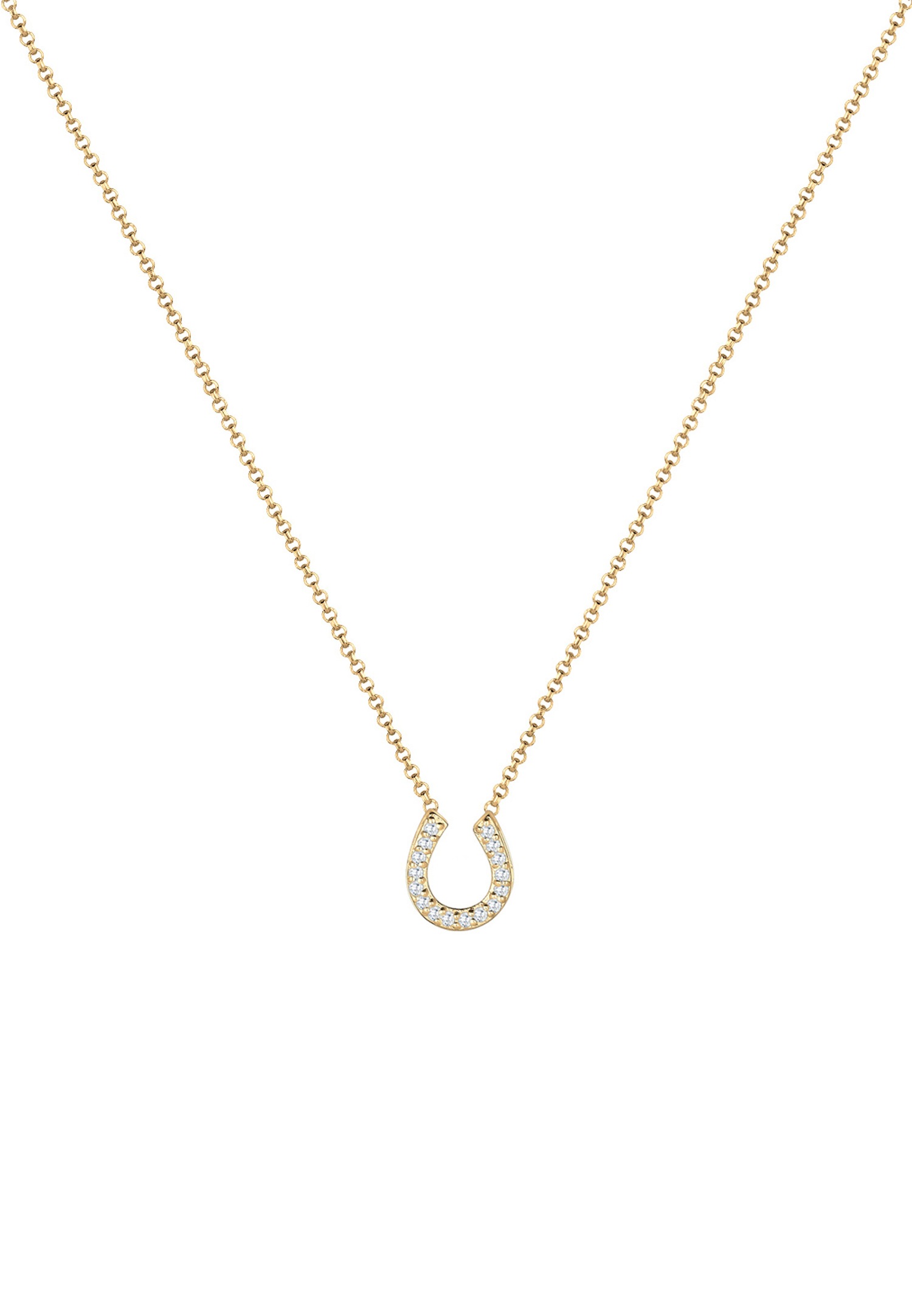 Ciondolo portafortuna a ferro di cavallo da donna Elli con cristalli di zirconi cubici in argento sterling 925