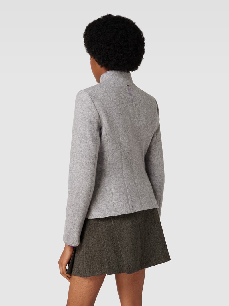 Blazer mit Kontrastbesatz in silber