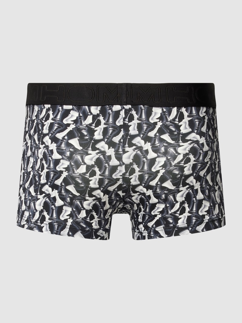 Trunks mit Allover-Motiv-Print Modell 'CHESS' in schwarz