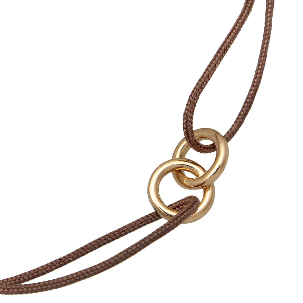 Elli Elli Bracelet Femmes cercle géo minimaliste avec nylon brun en argent sterling 92 Bracelet