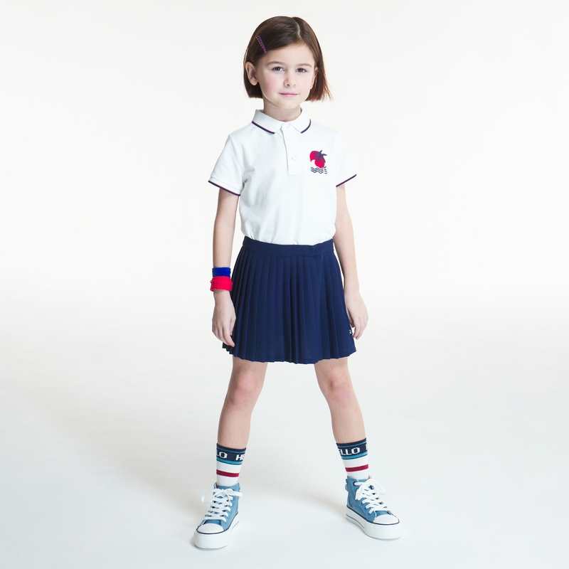 Polo maille piquée manches courtes blanc garçon