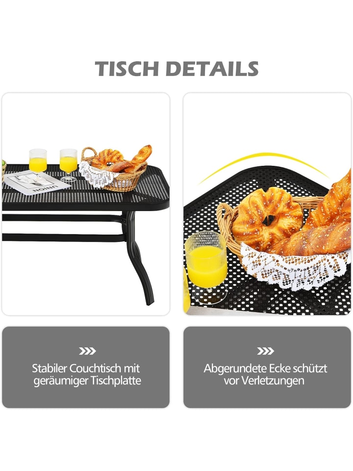 COSTWAY 2-Sitzer Gartenbank mit Tisch in Grau günstig kaufen onesize