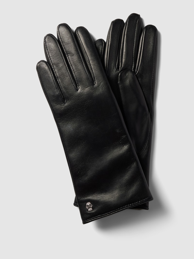 Handschuhe aus Leder Modell 'CLASSIC WOOL' in schwarz