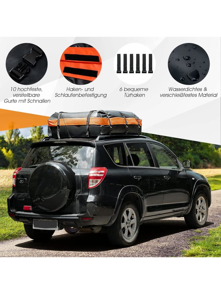 COSTWAY 50 L Dachbox für Auto in Schwarz günstig kaufen 100 cm