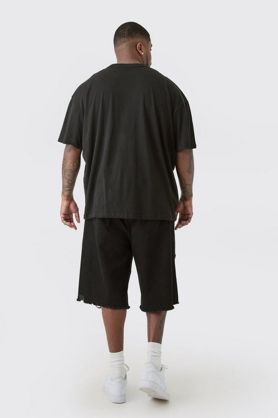 Plus Oversize T-Shirt mit Championship Moto-Print