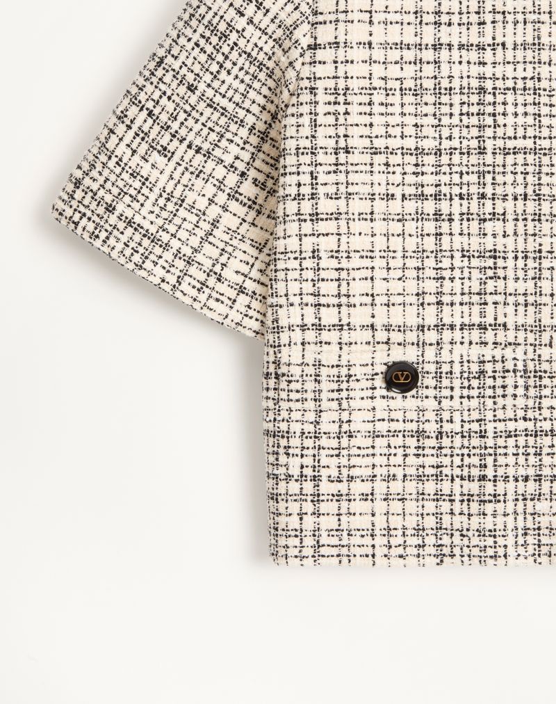 Casaco de tweed quadrado