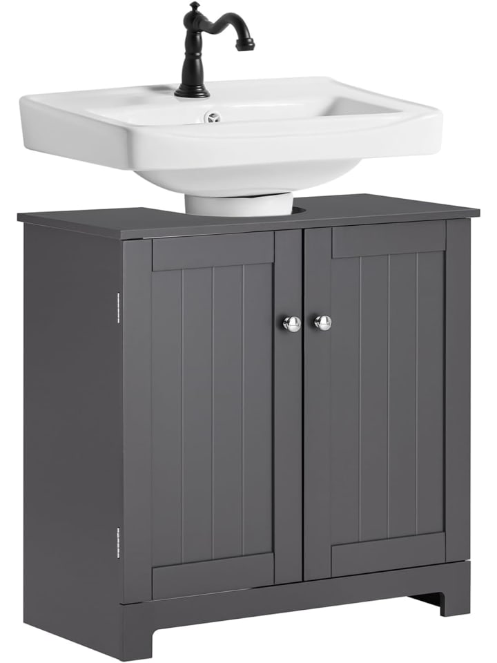 SoBuy Waschbeckenunterschrank in Dunkelgrau - (B)60 x (H)60 x (T)30cm günstig kaufen onesize