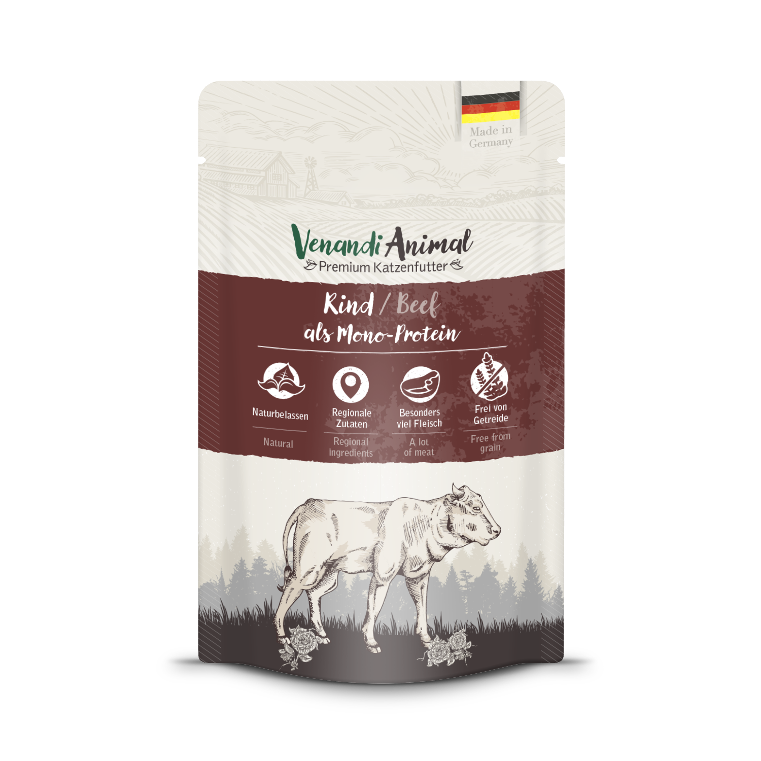 Venandi Nassfutter Venandi Animal Mono-Protein 12x125 g Rind