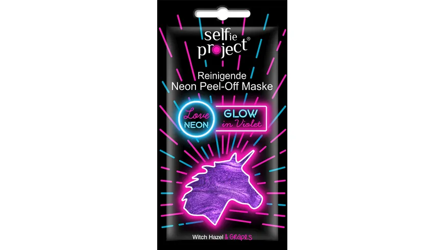 Selfie Project #Glow in Violet Peel-Off Maske, Unicorn 10 ml