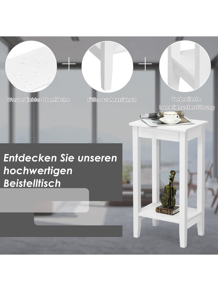 COSTWAY 2er Set Beistelltisch in Weiß günstig kaufen onesize