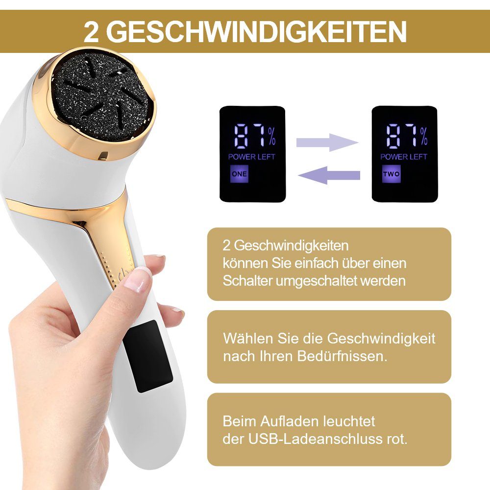 oyajia Elektrischer Hornhautentferner Fußfeile Pediküre Werkzeuge, Pediküre Fußpflege Hornhauthobel Hornhautraspel,Elektrische Fußfeile