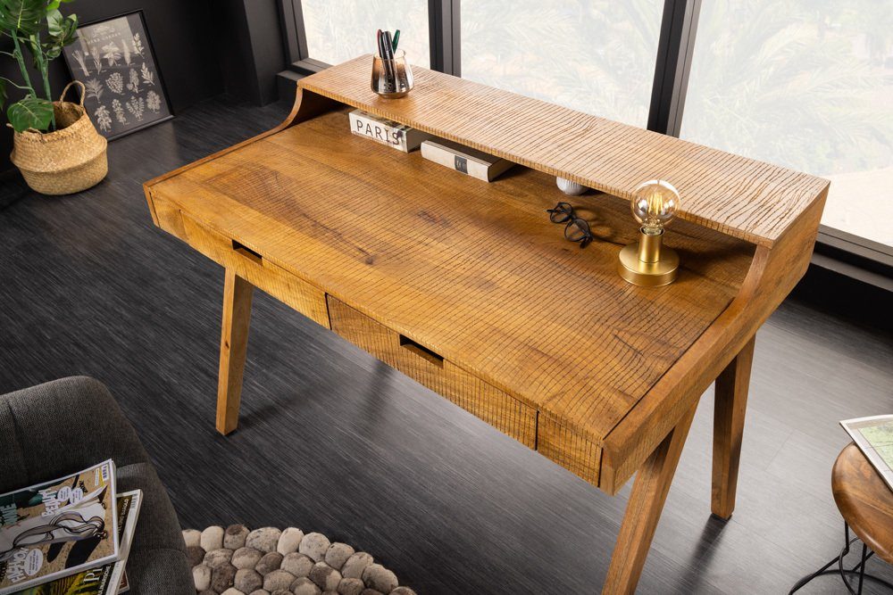 riess-ambiente Schreibtisch MONSOON 120cm braun (Einzelartikel, 1-St), Sekretär · Schublade · Massivholz · Büro