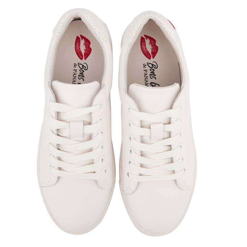 Baskets en cuir Simone glitter nuage