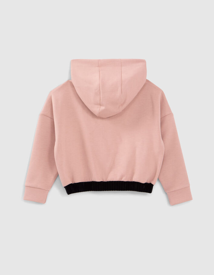 Cardigan rose cropped message embossé fille