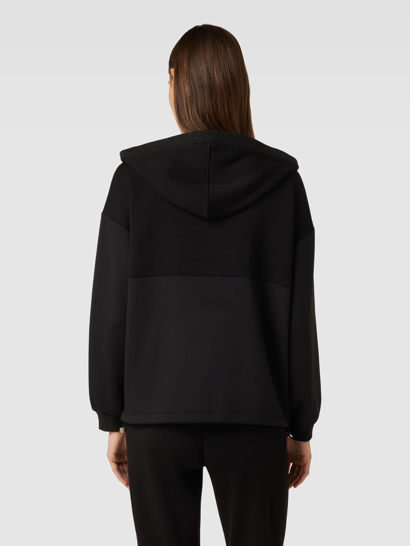 Sweatjacke mit Kapuze und Tunnelzug in black