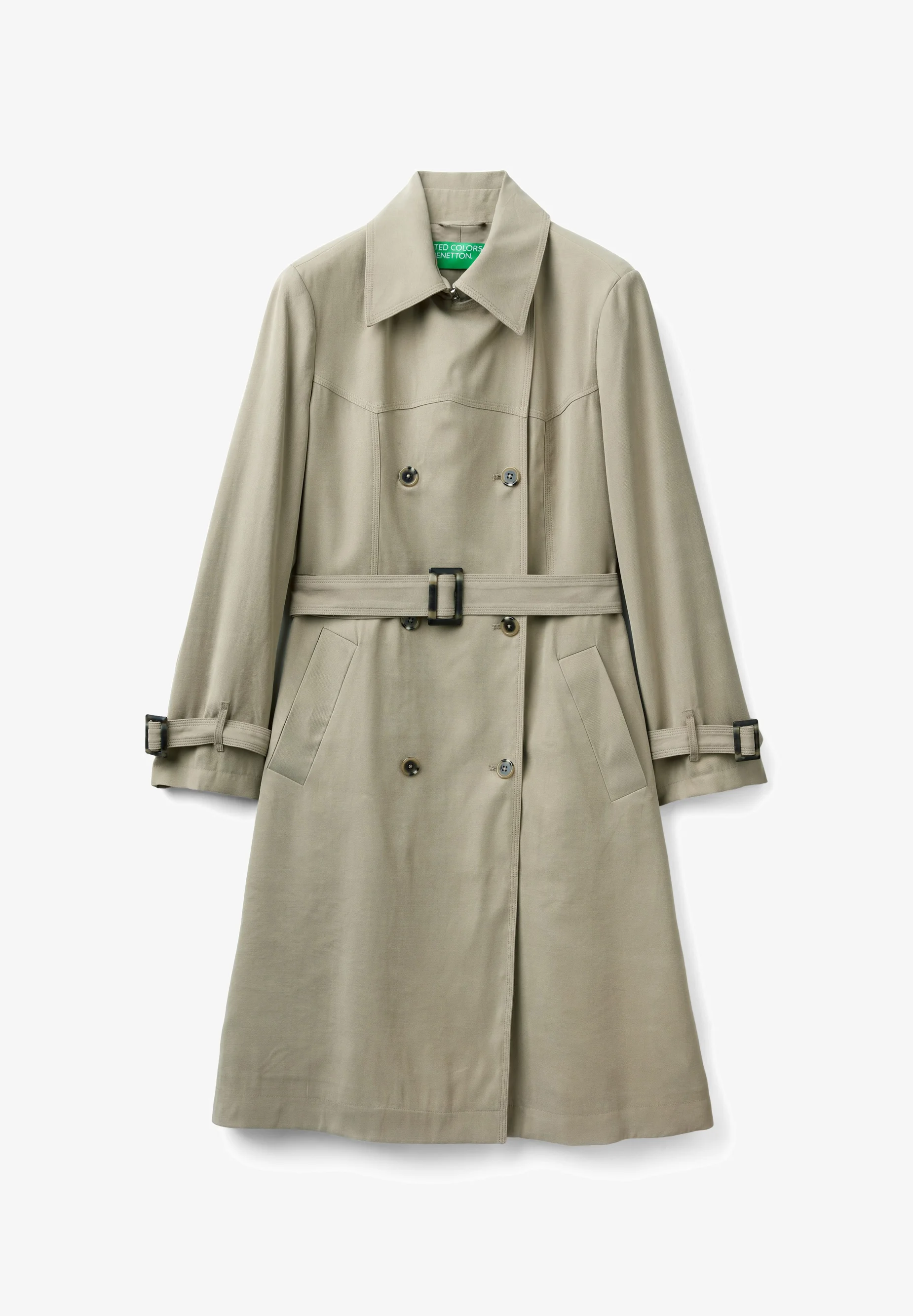 Gabardina cruzada midi United Colors of Benetton