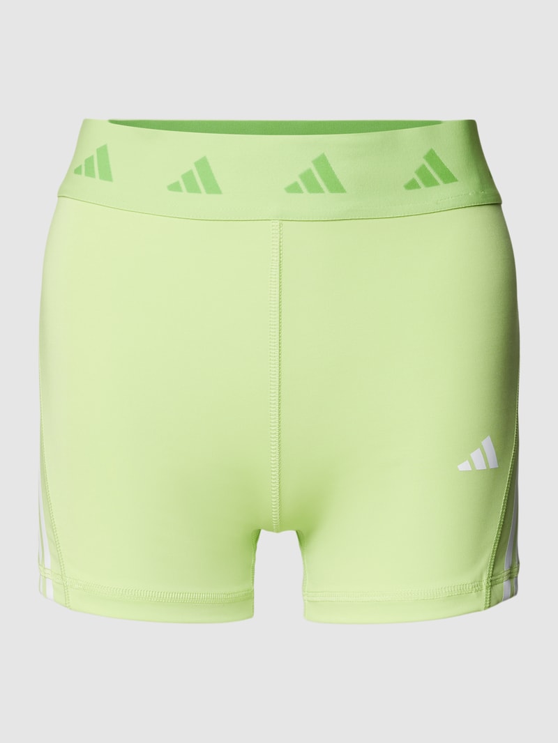 Shorts mit Label-Stitching in neon grün