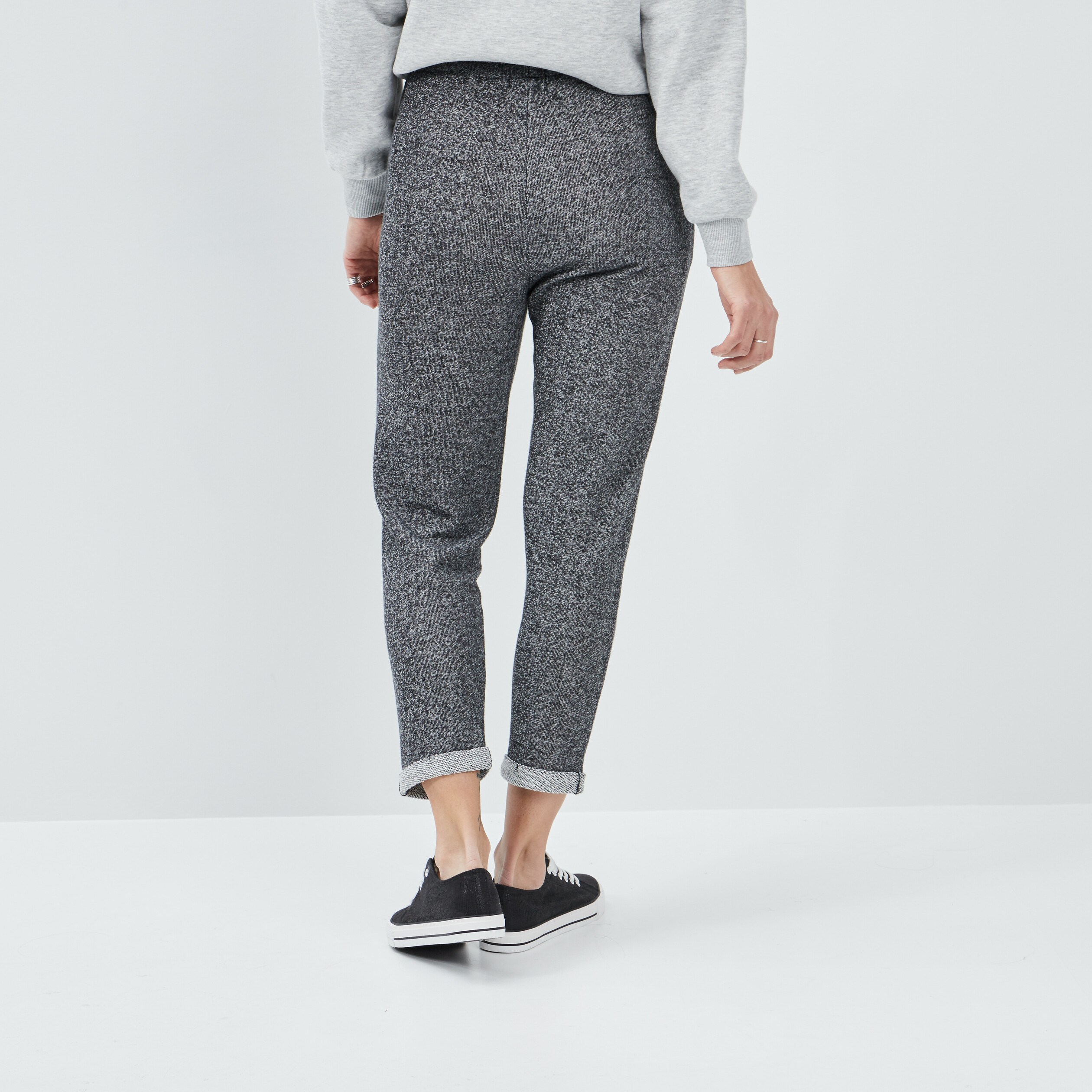 Pantalon jogging taille haute gris femme | La Halle