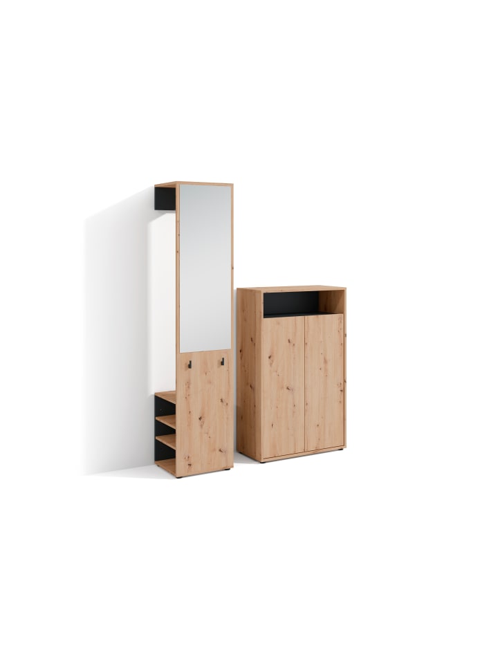 byLiving Garderoben-Set Lyon 2tlg. in Eiche-Optik günstig kaufen onesize