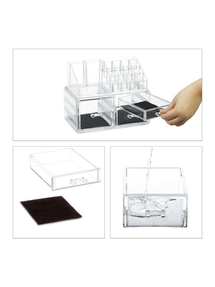 relaxdays Make Up Organizer in Transparent günstig kaufen onesize