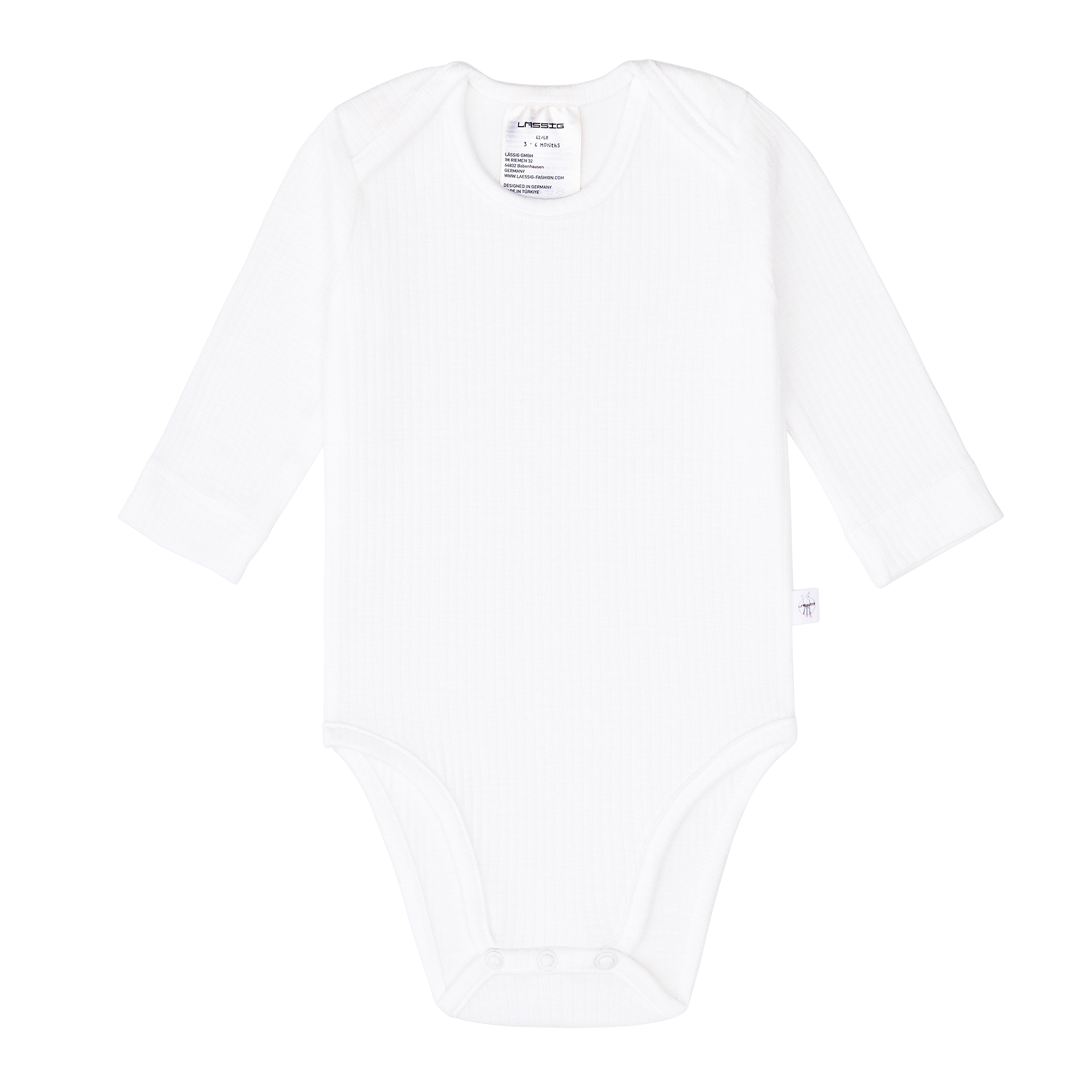 Baby Body Langarm - gerippt, Milky