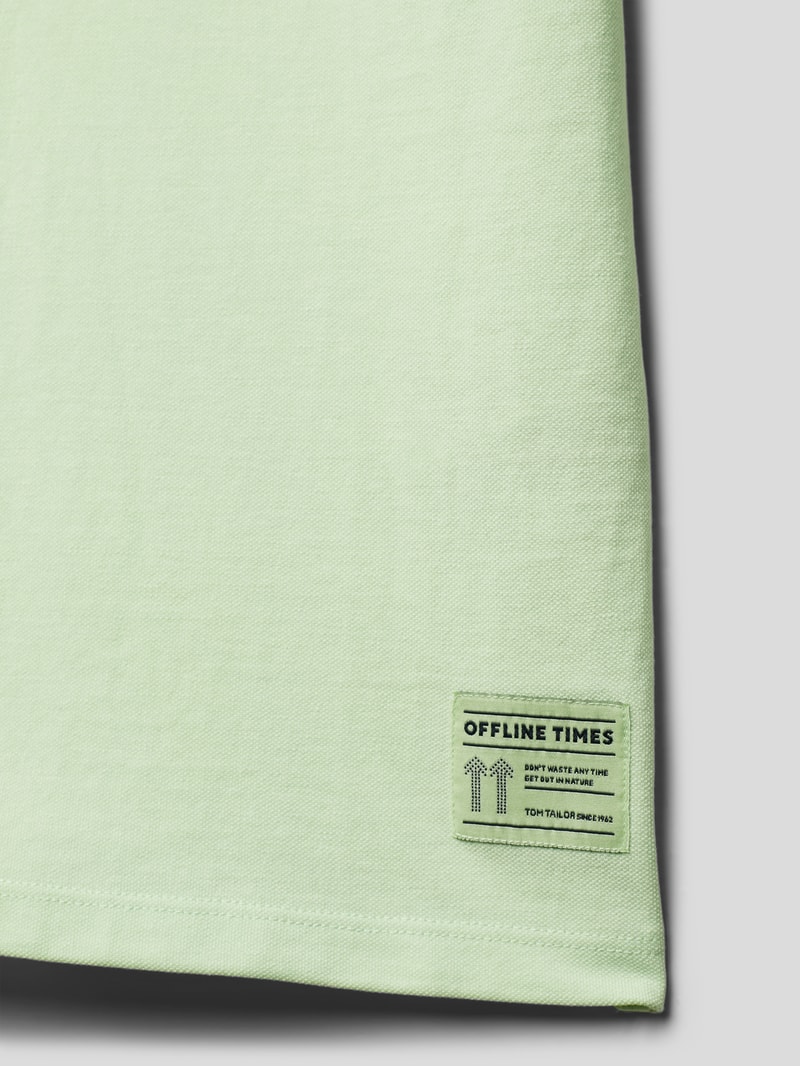 Poloshirt mit Label-Patch in hellgrün