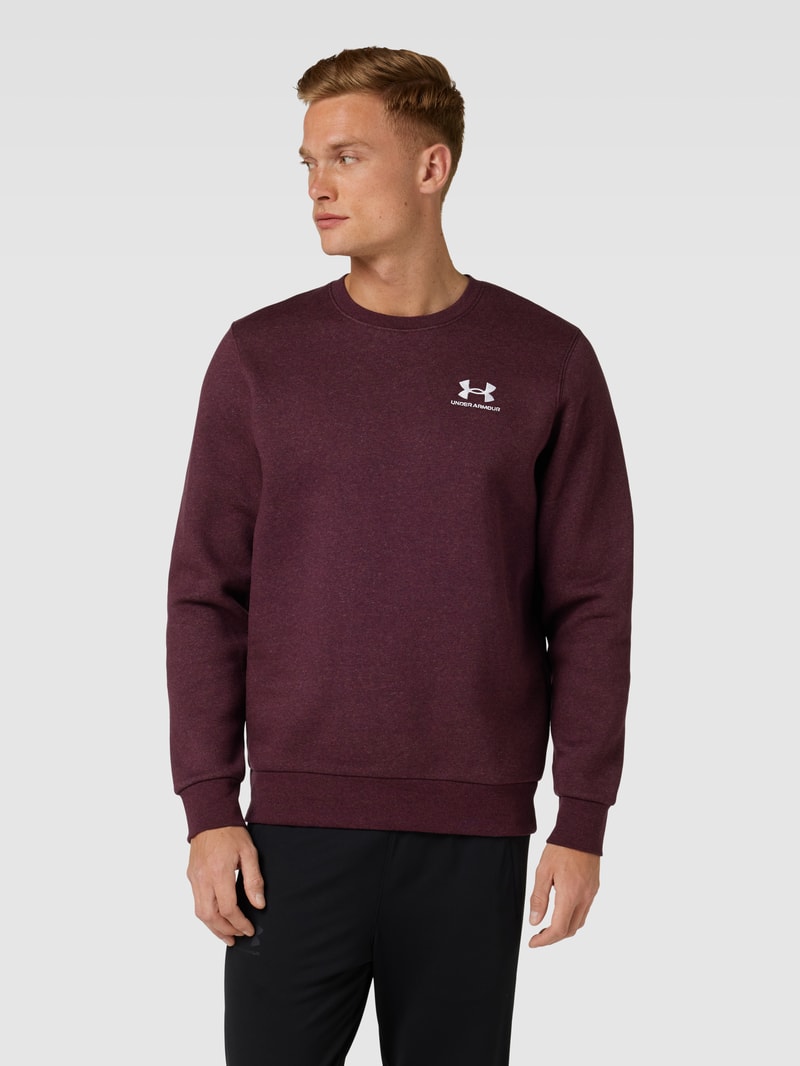 Sweatshirt mit Label-Stitching in bordeaux rot