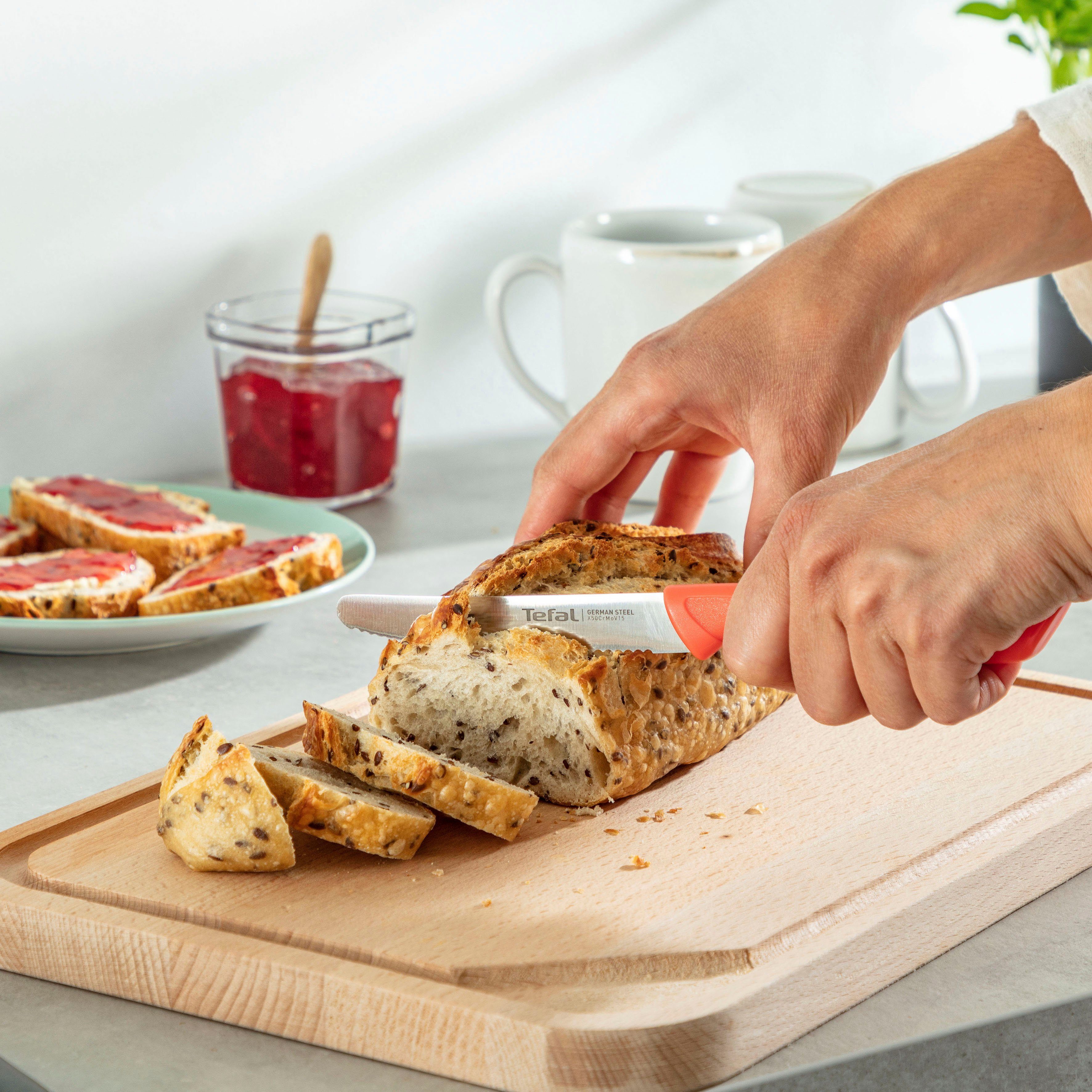 Tefal Messer-Set K273S3 Colorfood (Set, 3-tlg), Edelstahl, korrosionsbeständig, ergonomisch, sicher