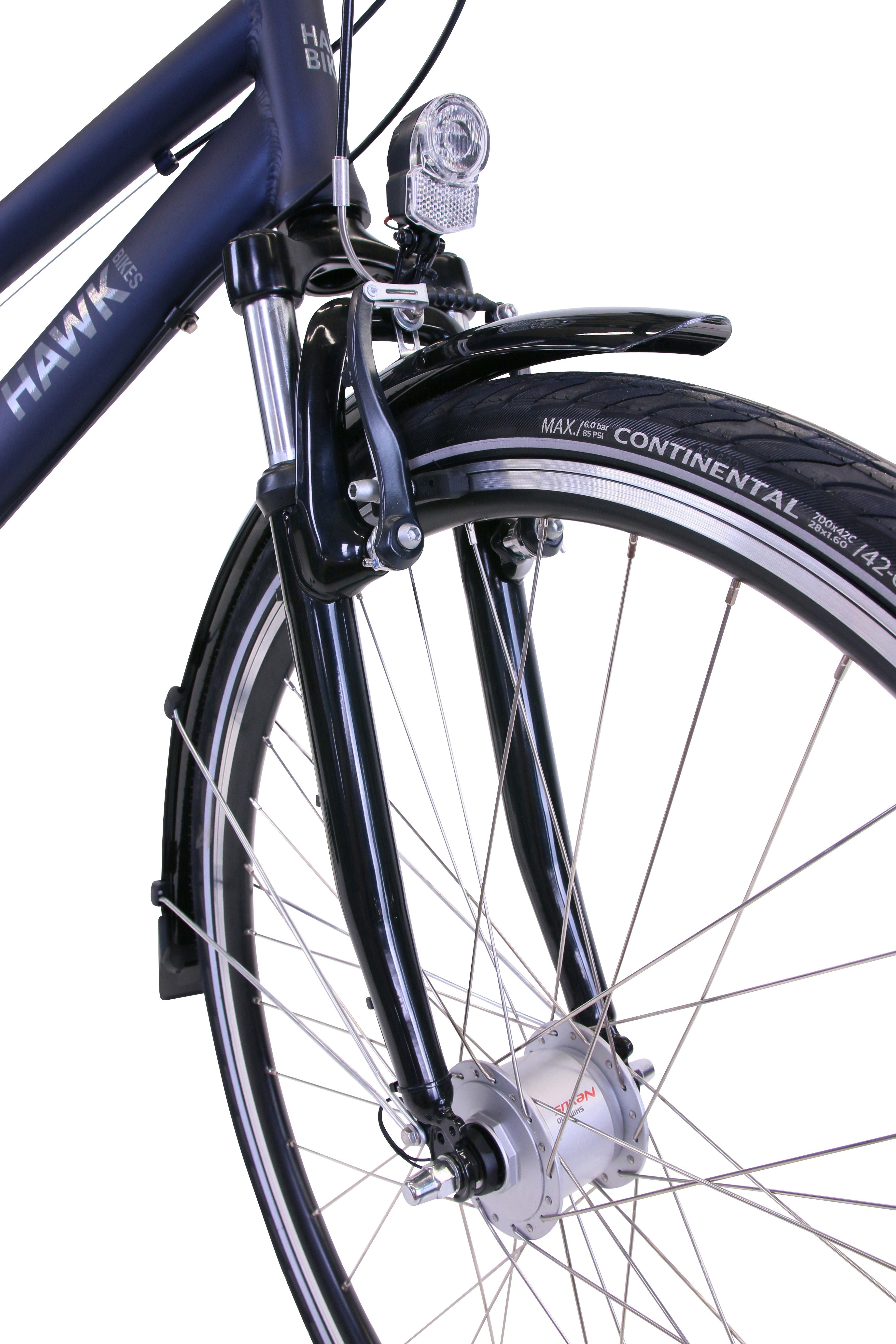 HAWK Bikes Cityrad HAWK Citytrek Lady Deluxe Plus Ocean Blue, 7 Gang Shimano Nexus Schaltwerk