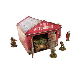 WW2 Normandy Garage w. Petrol Station (PREPAINTED)
