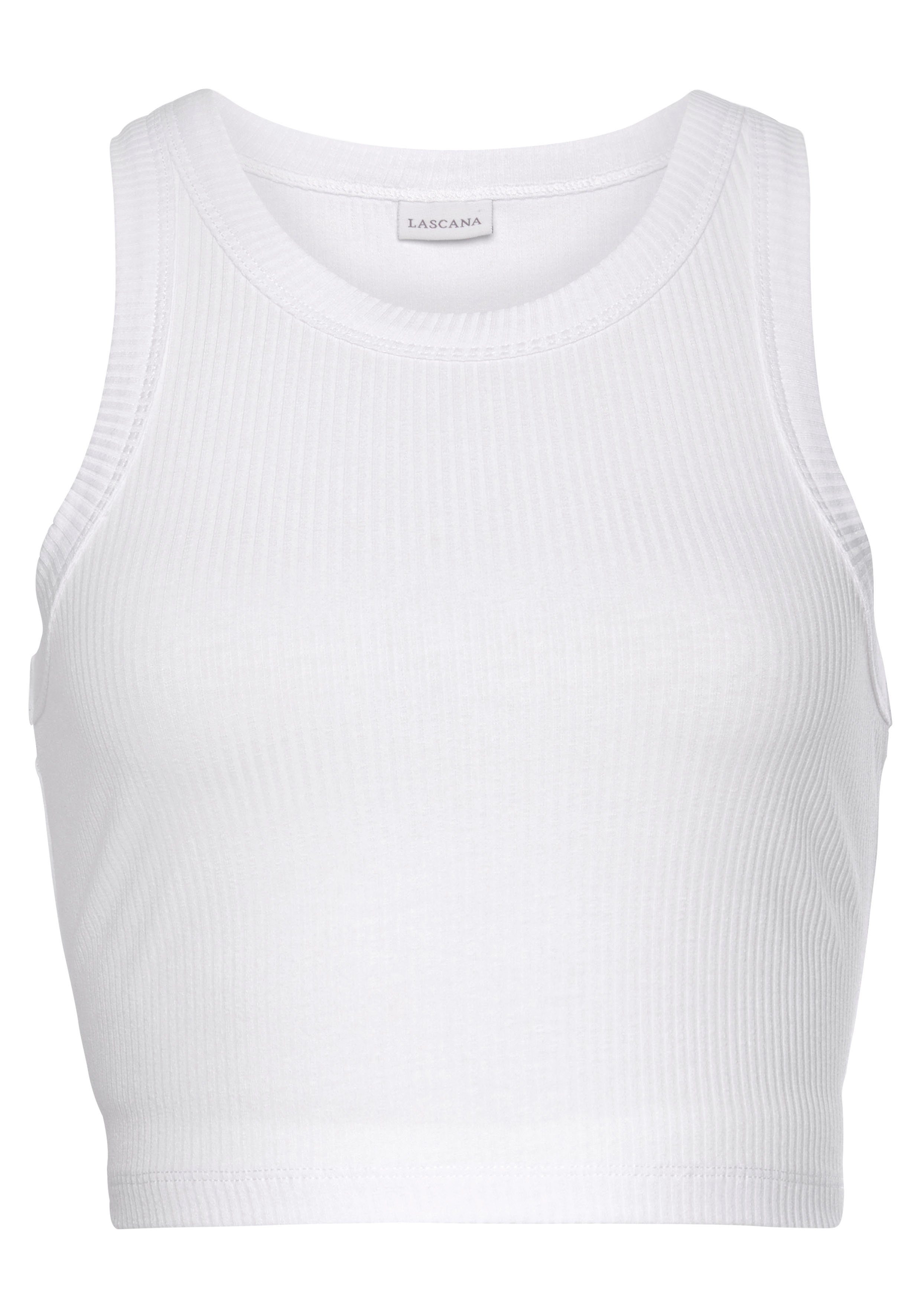 LASCANA Crop-Top (2er-Pack) aus weicher Rippware