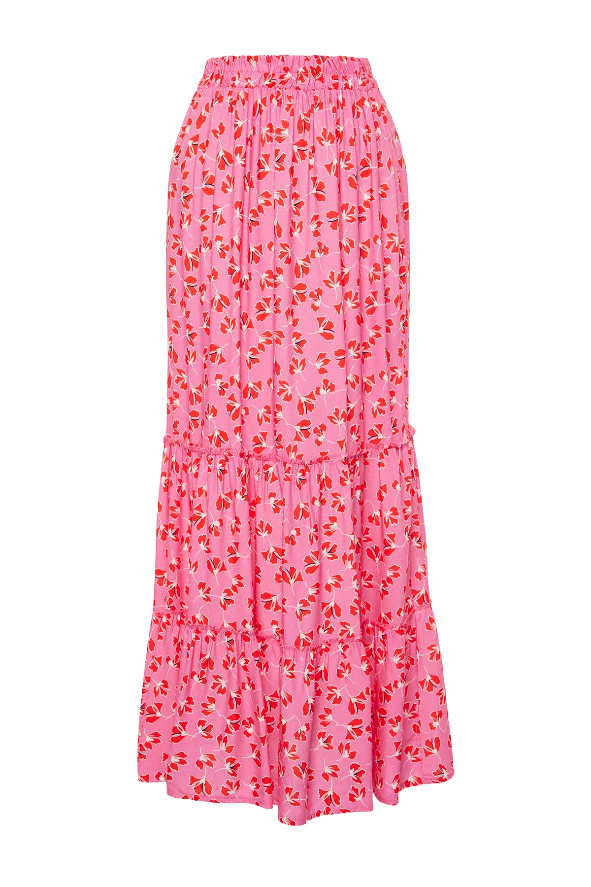Trendyol Modest  Rosa gewebter Rock mit Blumenmuster TCTSS22EE00000