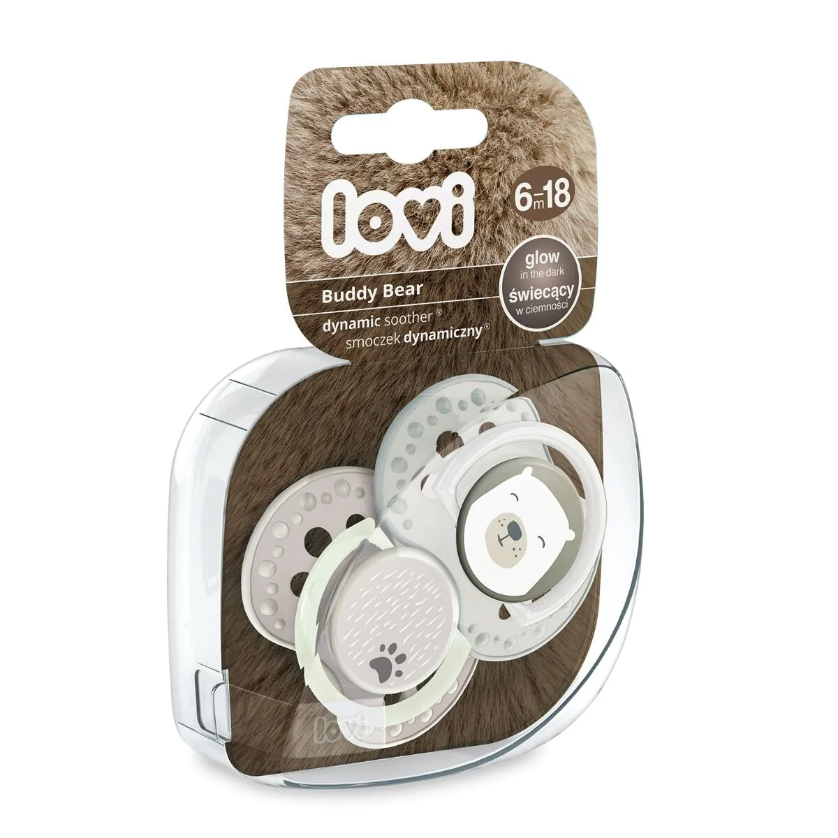 Lovi Buddy Bear dinaminis silikoninis čiulptukas 6-18 mėn.