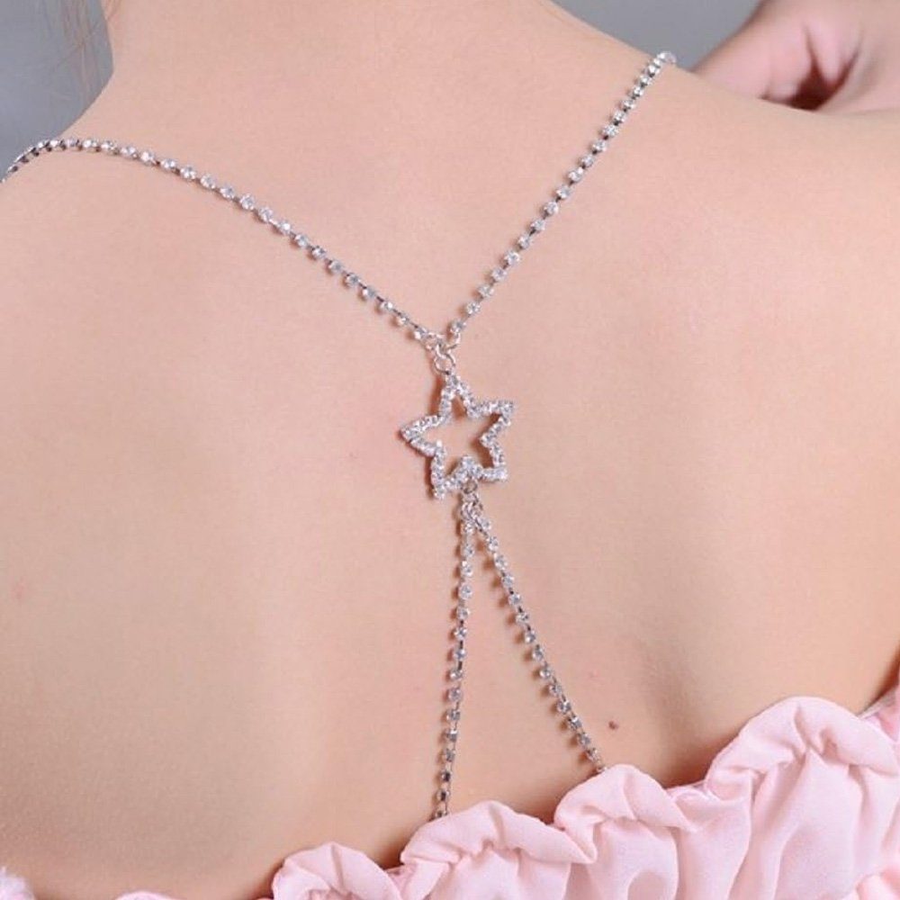 Tian Dee BH-Träger Damen Frauen Stern Strass Diamant Rückenfrei Rückenkonverter BH-Träger
