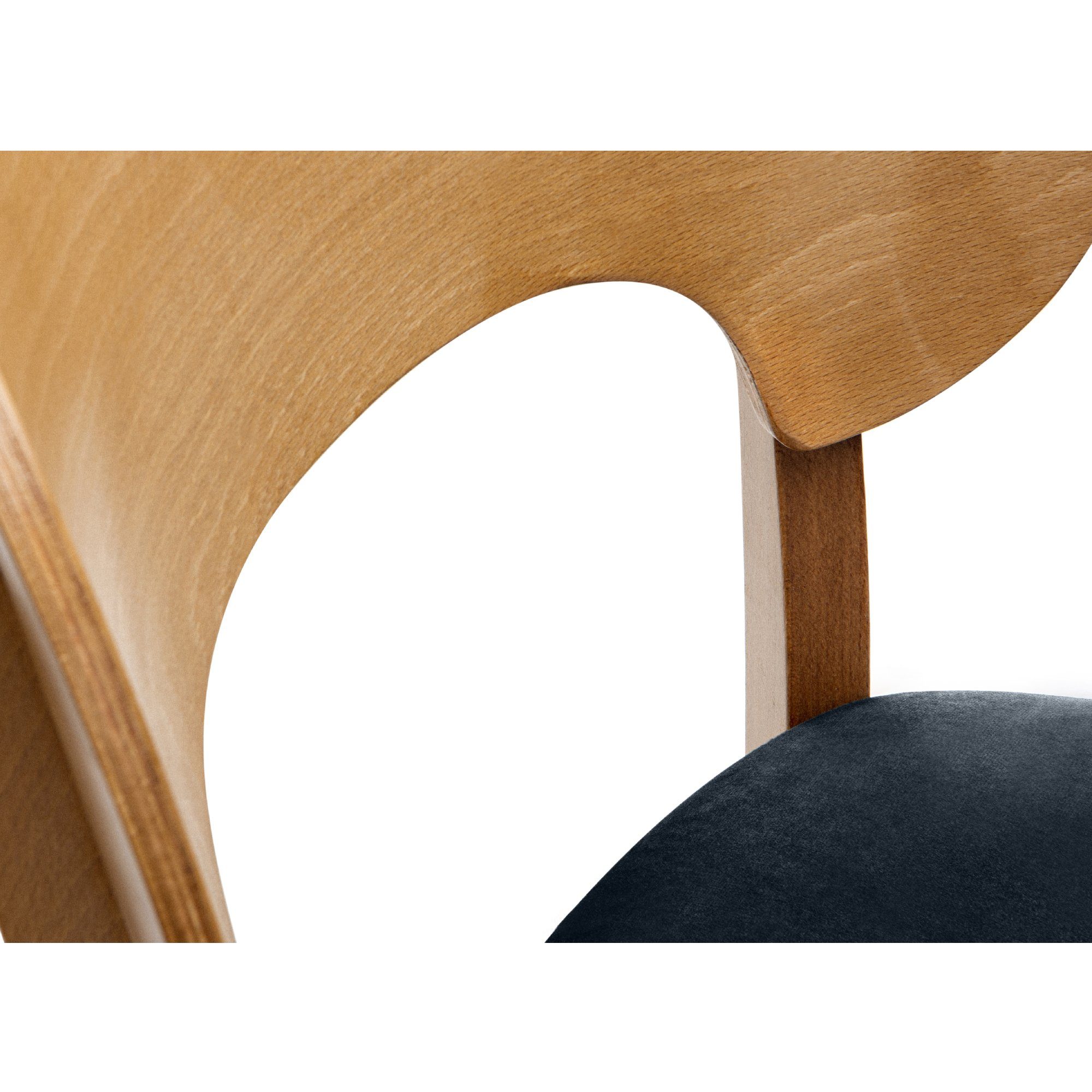 Konsimo Holzstuhl LYCO Küchenstühl Esstischstühl Wohnzimmerstühl Esszimmer Stühl Eiche (Esszimmerstühl, 1 St), Velours-Sitz, Gestell aus Massivholz