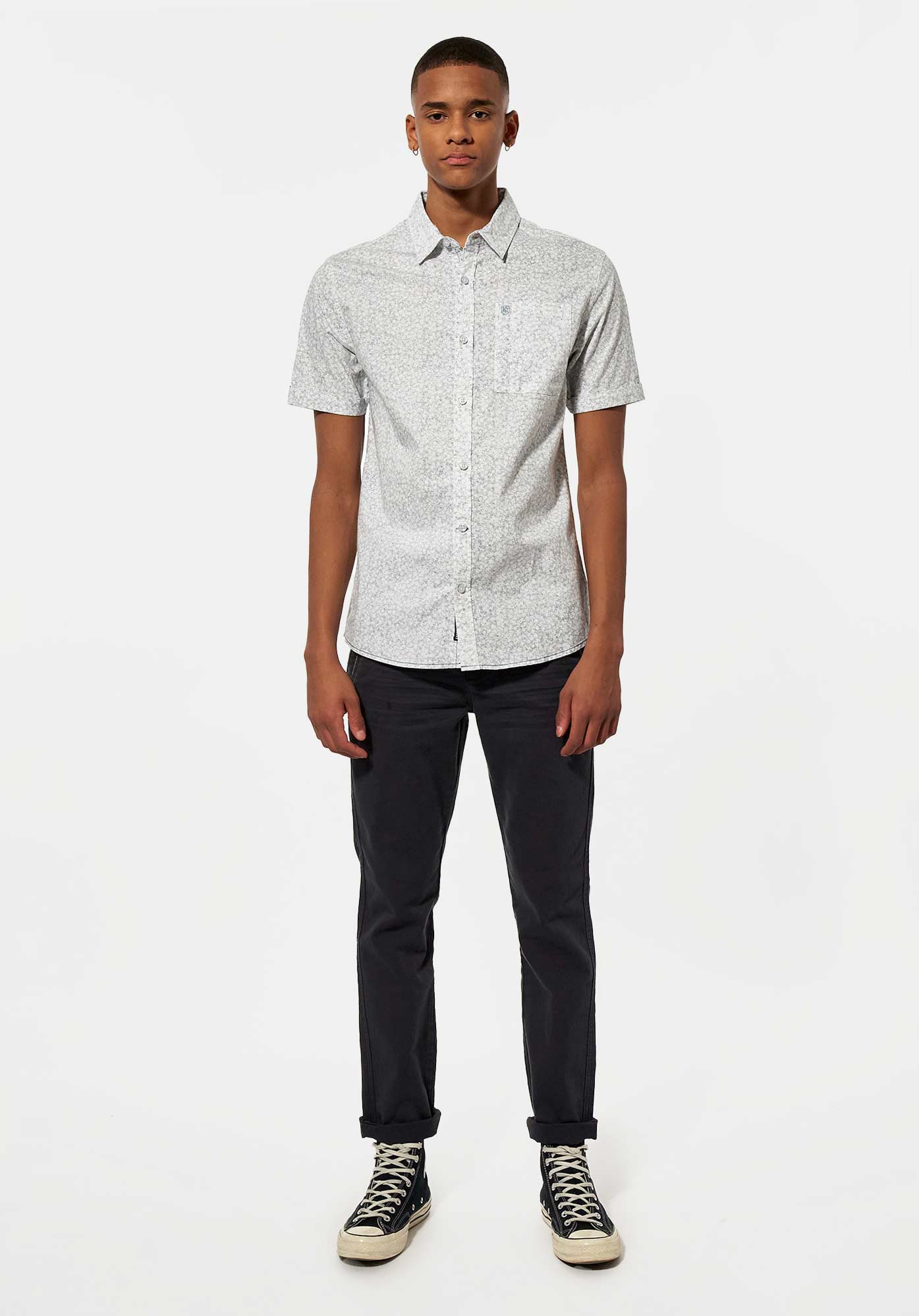 NOOR   Chemise fleurie verte Homme