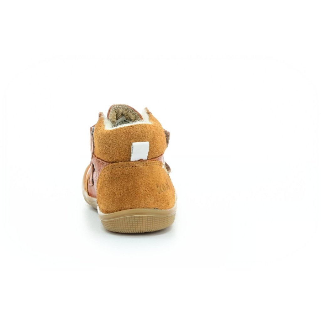 Koel4kids Ethan TEX Wool Cognac 07T023.102 mit Wolle gefütterte Winterbarfußschuhe