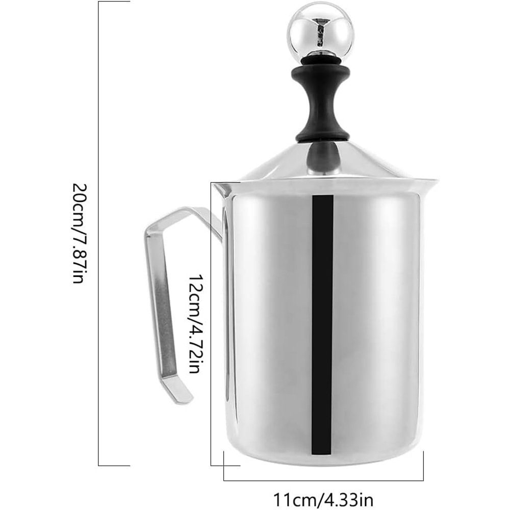 Zimtky Milchaufschäumer Edelstahl Double Mesh manuelle Milchaufschäumer, Milchaufschäumer