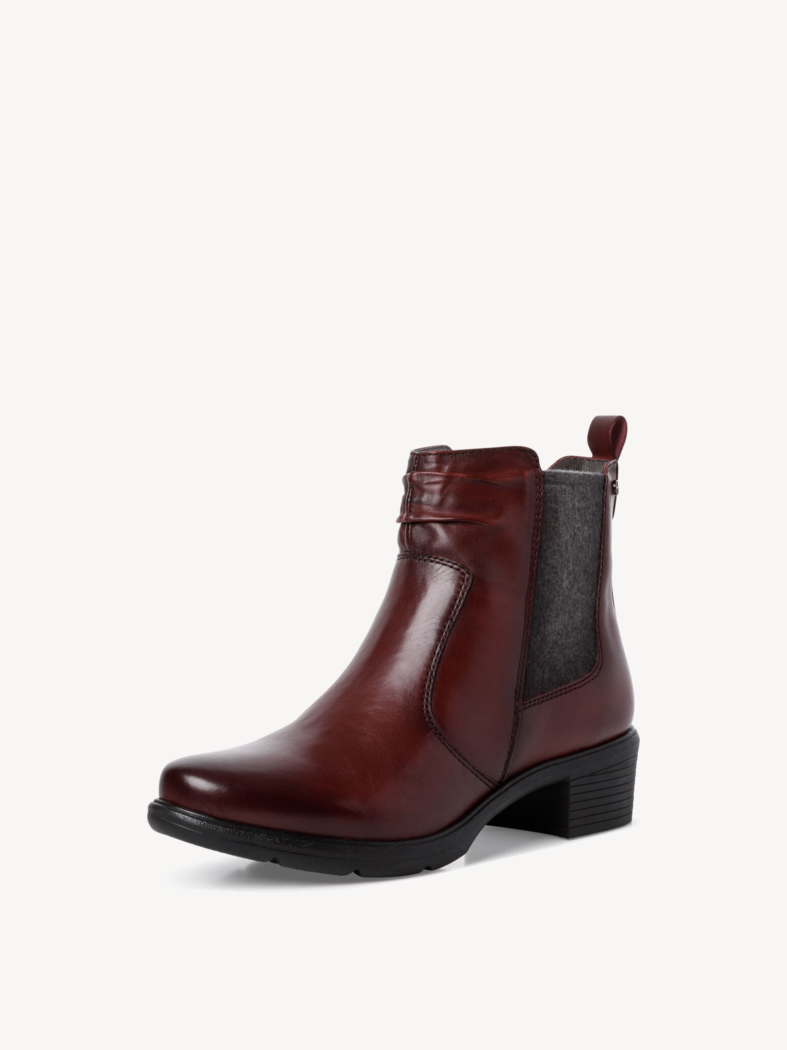 Bottine Chelsea en cuir - rouge