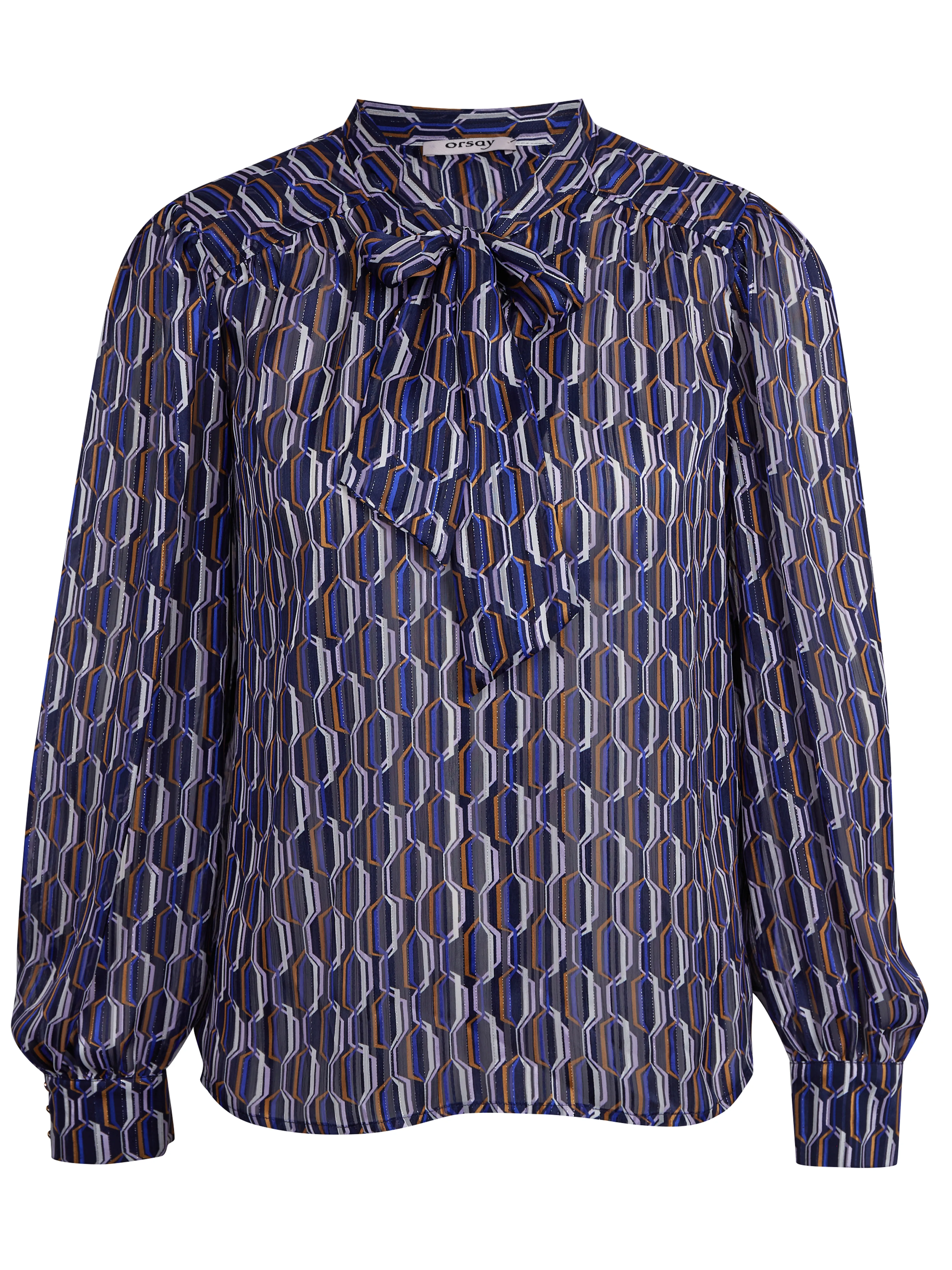 Blaue gemusterte Damenbluse ORSAY