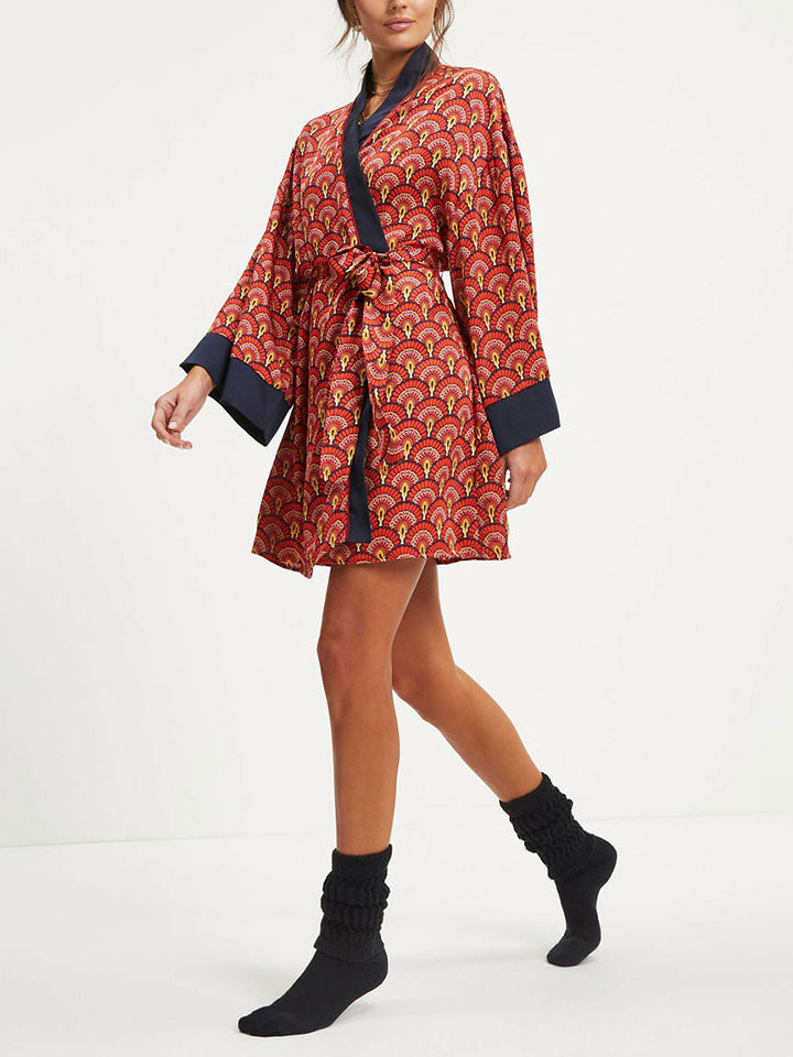 Milan Kiss Kimono in Dunkelblau/ Rot günstig kaufen