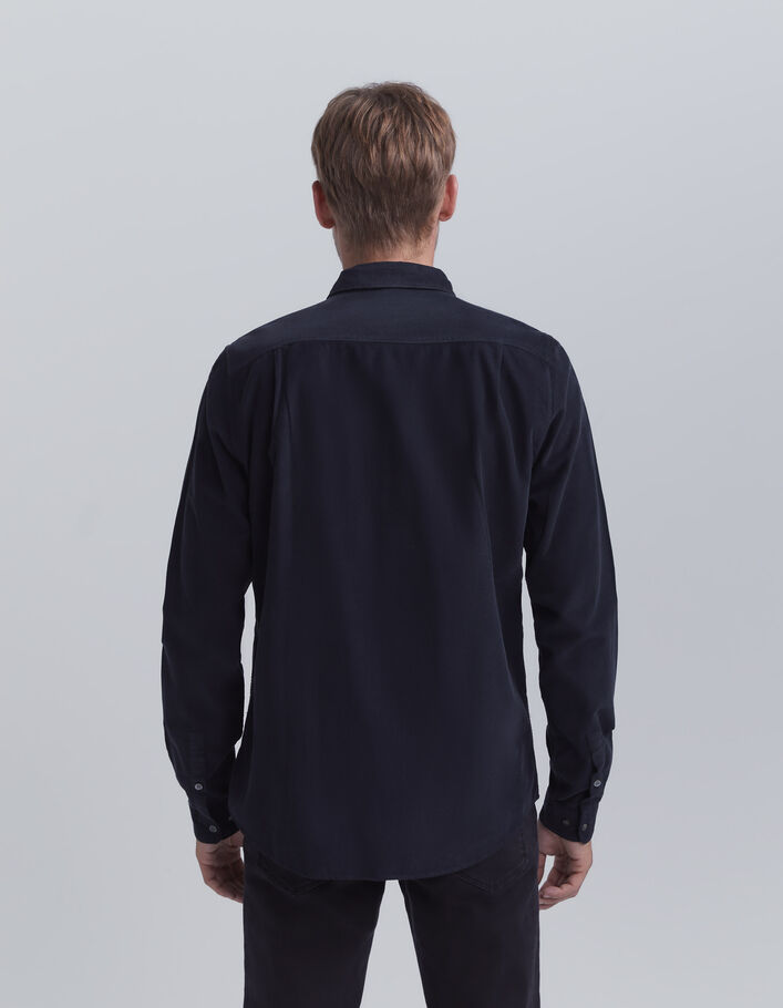 Chemise REGULAR marine en velours milleraies Homme