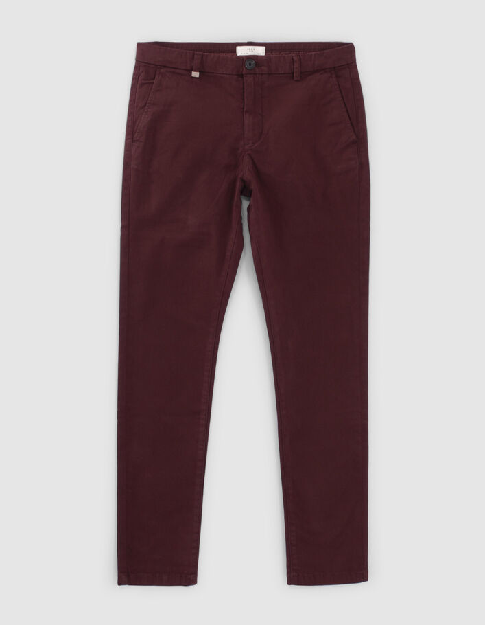Pantalon chino SLIM burgundy Homme