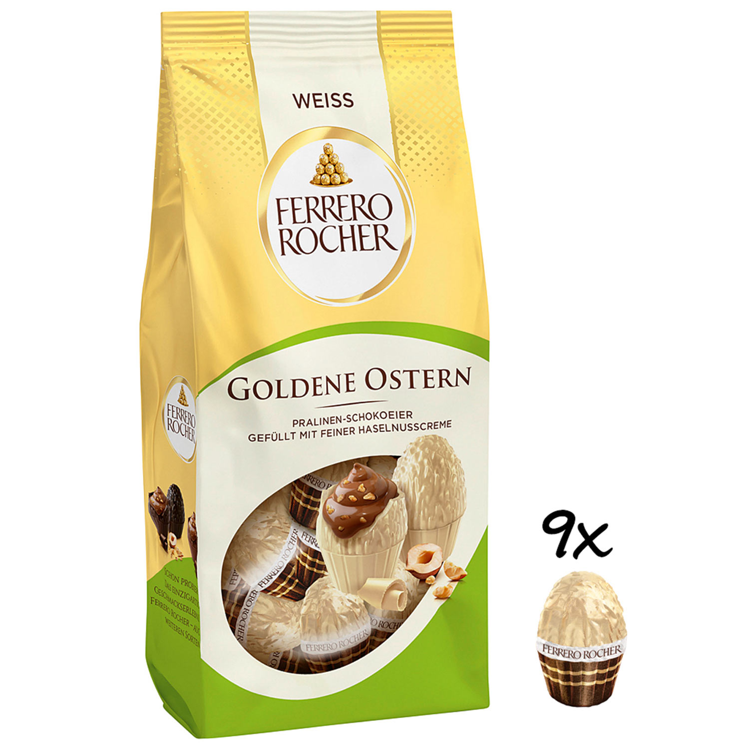 Ferrero Rocher Goldene Ostern Pralinen-Schokoeier Weiß 90g